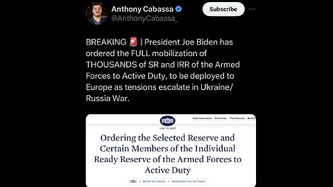 WWIII: Biden Calls 3,000 Troops Operation Atlantic Resolve -Wray Perjury -Sound of Freedom Pedo