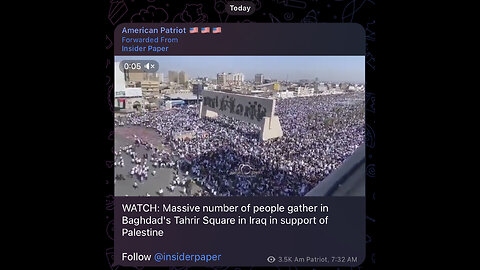 Massive number of people gather in Baghdad's Tahrir Square in Iraq in support of Palestine