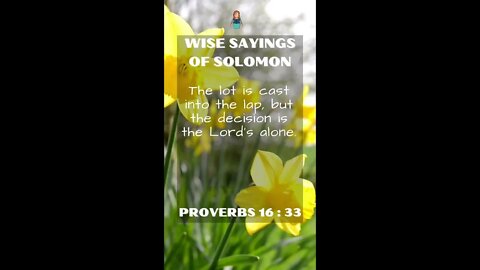 Proverbs 16:33 | NRSV Bible | Wise Sayings of Solomon