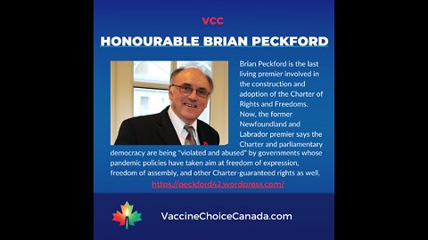 Hon. A. Brian Peckford - Restoring the Canadian Constitution Act & Taking Back Our Freedoms