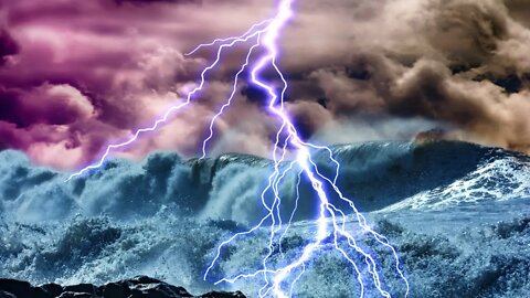 Fall Asleep Faster with Heavy Thunderstorm Sounds | Rain on Ocean Thunder & Lightning Sound Effects