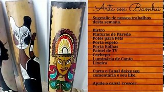 pintura em bambu e artesanato