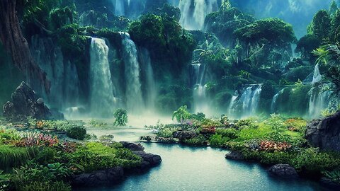 Tropical Rainforest Waterfall Jungle Sounds For Sleeping - BLACK SCREEN - Restful Sleep