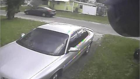Surveillance video captures suspect vehicle