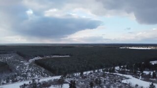 Amazing Minnesota Winter Sunset Bemidji DJI Drone