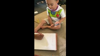 Two year old does his numbers, too cute