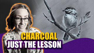 Draw a bird in charcoal with me - Real Time full lesson!