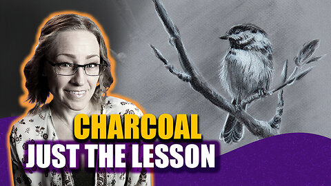 Draw a bird in charcoal with me - Real Time full lesson!
