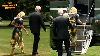 After his overseas vacation-like trip Biden & his Doctor go to Camp David for another vacation, he takes no questions and fails to salute the Marine.