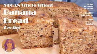 Vegan Whole Wheat Banana Bread Recipe | No Egg | No Sugar | No Dairy | EASY RICE COOKER RECIPES