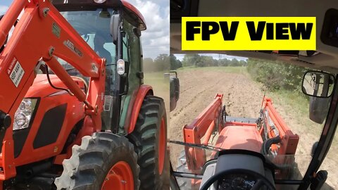 FPV tractor view; Kioti RX7320 & Rhino srm81vHD tiller tilling up food plots