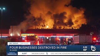 Fire destroys four businesses in El Cajon strip mall