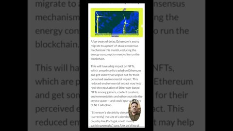 After The Ethereum Merge, Nearly All NFTs Will Be Environmentally Friendly #cryptoshortsnews #viral