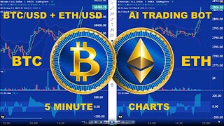 LIVE - AI Trading Bot - Bitcoin + Ethereum - 5 Minute Chart