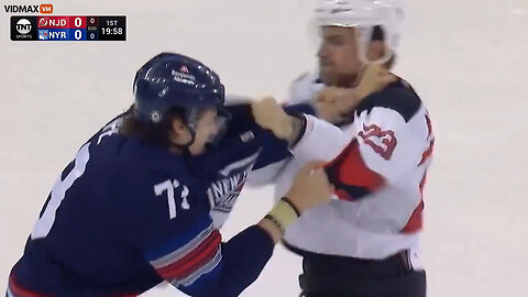 Insane Massive Brawl Breaks Out At The Start Of The NY Rangers And NJ Devils Game