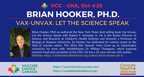 VAX-UNVAX: LET THE SCIENCE SPEAK Dr Brian Hooker