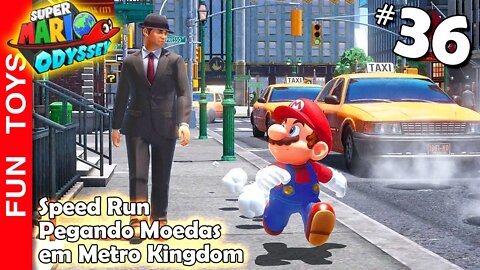 🔴 Super Mario Odyssey #36 - Speed Run de Moedas Roxas em Metro Kingdom! SAGA DAS 500 LUAS! 🌙