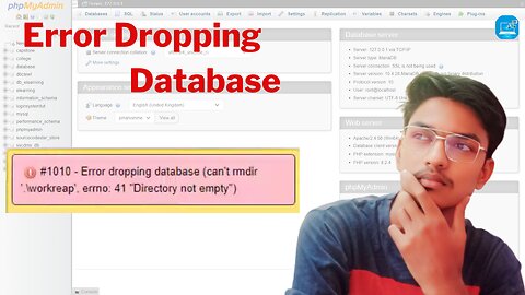 Error dropping database (can't rmdir '.\abm', errno: 41) on windows in mysql server