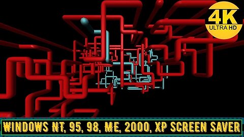SCREENSAVER 4K | 3D Pipes - (Single-Elbow) | Windows NT / 95 / 98 / ME / 2000 / XP Screensaver