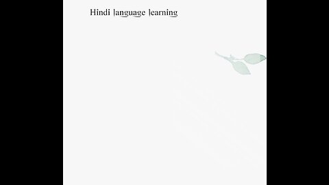 Hindi language learning