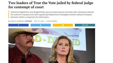 True The Vote Co-Founders Taken Into Custody By U.S. Marshals 11/1/2022