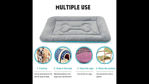 Dog Bed Large Crate Bed Mat 47" Pet Beds Washable Anti-Slip Bottom Cat Beds Mattress Kennel Pad
