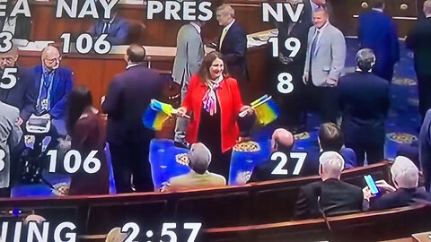 Democrats Waving Ukraine Flags On The House Floor While Vote On Giving Them Billions Is Ongoing