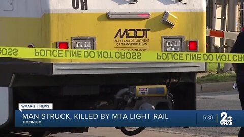 Man struck, killed by Light Rail train in Timonium