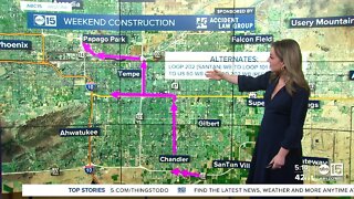 Weekend freeway construction happening around the Valley