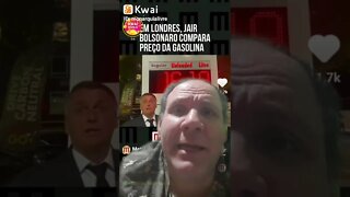 Em Londres, Bolsonaro compara o preço do litro da gasolina