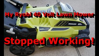 My Ryobi 40v Mower Stopped Working | Mice Love This Mower In Storage