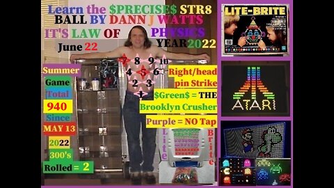 Learn how to become a better straight ball bowler #43 with Dann the CD born MAN on 6-22-22 LiteBrite.#43 bowl video