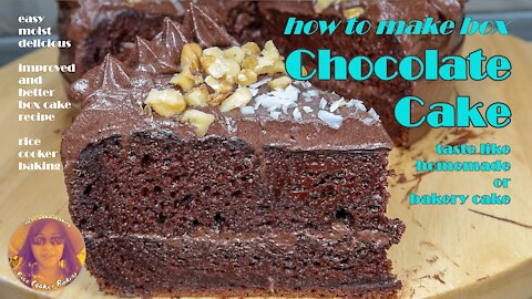 How To Make Box Chocolate Cake Taste Homemade | Taste Like Bakery Cake | EASY RICE COOKER CAKES
