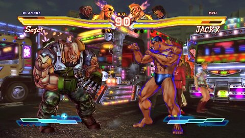 Street Fighter X Tekken: Raven (Alternate Costume) & Sagat vs Lei & JACK-X - 2K 1440p