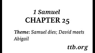 1 Samuel Chapter 25 (Bible Study)