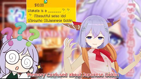 vtuber Utakata Memory - confused about Japanese goblin multiple choice question [ENG Subs]