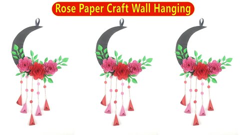 Rose Crescent Wall Hanging | DIY Room Décor - Easy Paper Crafts