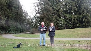 Guys Wife shows Complete Trust When He flies Drone Directly At Her