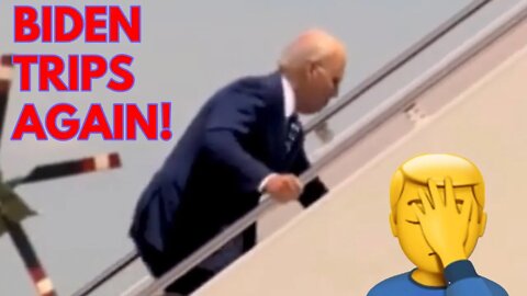 AGAIN: Biden Trips and Nearly Collapses on the Stairs of Air Force One!