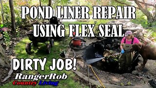 Pond Liner Repair Using Flex Seal | Dirty Job
