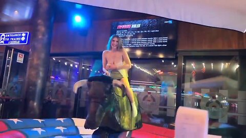 she's amazing pretty mechanical bull-rider #benidorm