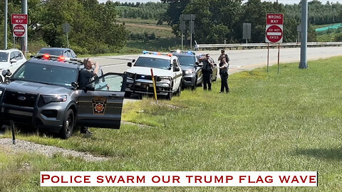 Police Swarm A Trump Flag Wave