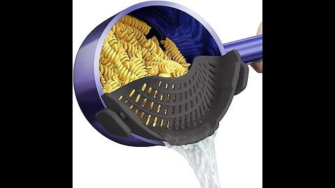 AUOON Clip On Strainer Silicone for All Pots and Pans, Pasta Strainer Clip on Food Strainer