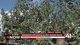 Thousands still without power as weekend storm cleanup continues