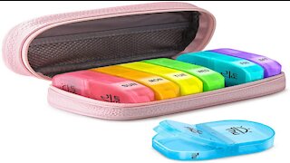 LaLaGo Pink Leather Pill Organizer
