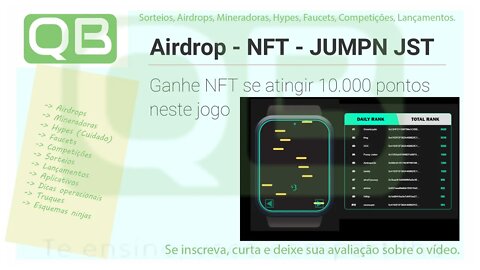 #Airdrop - #NFT - Atinja 10.000 pontos no jogo e ganhe NFT