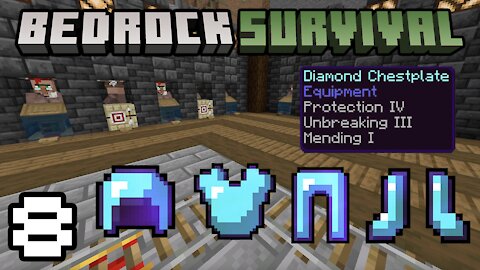 Bedrock Survival 8 Villager Trading Hall!