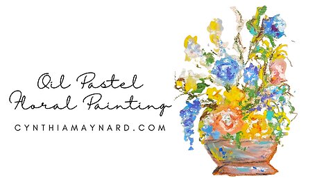Oil Pastel Florals in a Vase Painting