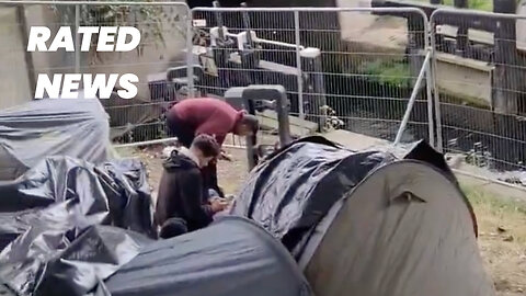 Woman Documents Migrants Setting Up Tents Along Dublin's Grand Canal