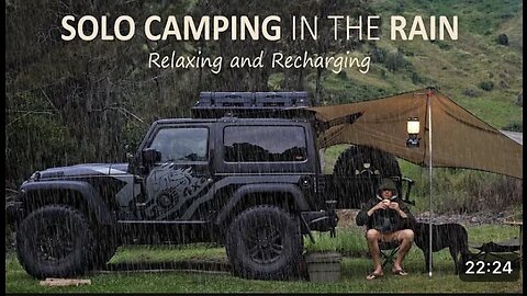 Solo camping in the rain [car camping jeep wrangler over land trap shelter relaxy]